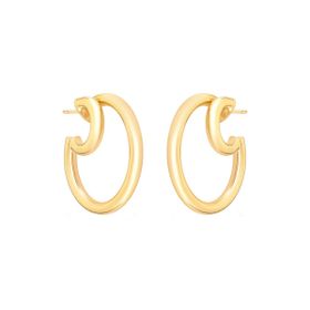 Imagem do produto Brinco Argola Dupla Entrelaçada Liso Folheado a Ouro 18K
