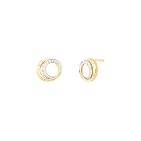Imagem do produto Brinco de Círculos Entrelaçados Com Cravação Folheado a Ouro 18K