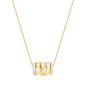 Imagem do produto Colar com Pingente Entrelaçado Liso e Cravejado com Zircônias Folheado a Ouro 18K