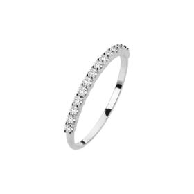 Imagem do produto Anel Meia Aliança Cravejada de Moissanite 3Pts em Ouro Branco 10K