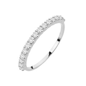 Imagem do produto Anel Meia Aliança Cravejada de Moissanite 3Pts em Ouro Branco 10K