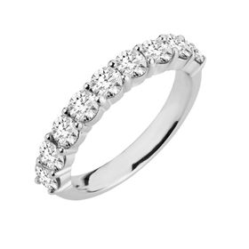Imagem do produto Anel Meia Aliança Cravejada de Moissanite 7Pts em Ouro Branco 10K