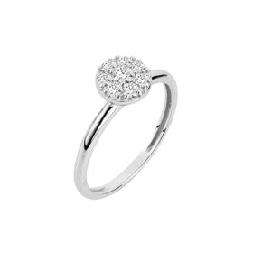Imagem do produto Anel Pavê Moissanite 5Pts em Ouro Branco 10K