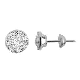 Imagem do produto Brinco Pavê Moissanite em Ouro Branco 10K