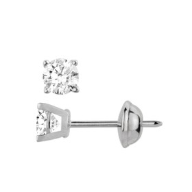 Imagem do produto Brinco Solitário Ponto de Luz 20Pts Moissanite em Ouro Branco 10K