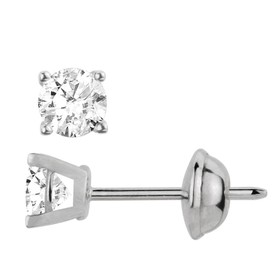 Imagem do produto Brinco Solitário Ponto de Luz 50Pts Moissanite em Ouro Branco 10K