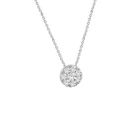 Imagem do produto Colar Pavê Moissanite com 10Pts Centrais e 5Pts na Volta em Ouro Branco 10K