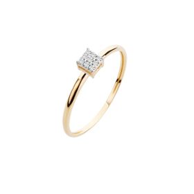 Imagem do produto Anel Pavê Quadrado de Moissanite 0,5Pts com Aro Liso em Ouro 10K