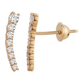 Imagem do produto Brinco Earcuff Moissanite Pts Crescentes em Ouro 10K