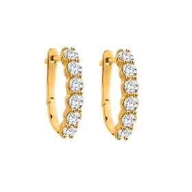 Imagem do produto Brinco Moissanite 5pts Argola de Click Cravejada em Ouro 10K