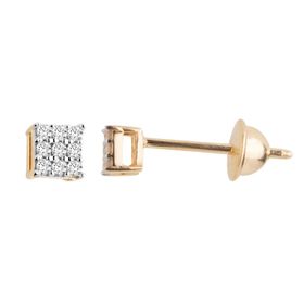 Imagem do produto Brinco Pavê Quadrado Moissanite 0,5Pts em Ouro 10K