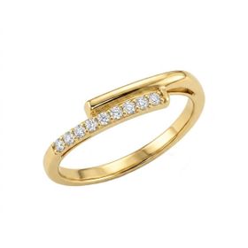 Imagem do produto Anel Aro com Detalhe de 8 Moissanites em Ouro 10K