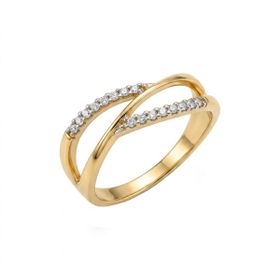Imagem do produto Anel Aro Vazado com 16 Moissanites em Ouro 10K