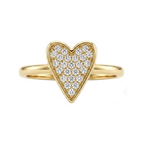 Imagem do produto Anel Coração Pavê de Moissanite em Ouro 10K
