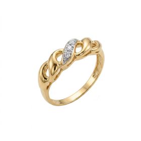 Imagem do produto Anel Gomos com Detalhes de Moissanite em Ouro 10K