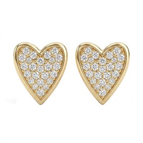 Imagem do produto Brinco Coração Pavê de Moissanite em Ouro 10K