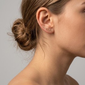 Imagem do produto Brinco Earcuff Cinco Corações Crescentes em Ouro 10K