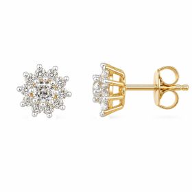 Imagem do produto Brinco Pavê Flor de Zircônias em Ouro 10K