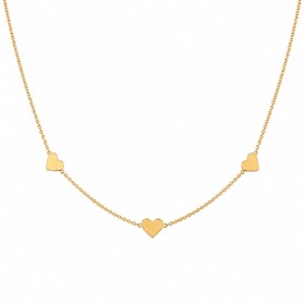 Imagem do produto Colar Três Corações Lisos em Ouro 10K