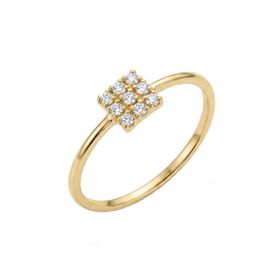Imagem do produto Anel Chuveirinho Quadrado Moissanite em Ouro 18K