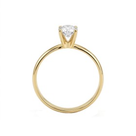 Imagem do produto Anel Solitário 7PTS Aro Liso em Ouro 18K