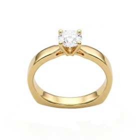 Imagem do produto Anel Solitário Brilhante 0.30CT 30Pts Aro Liso em Ouro 18K