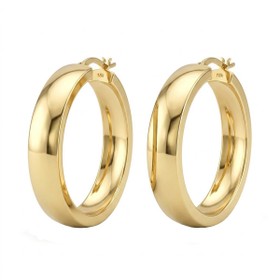 Imagem do produto Brinco Argola de Click Quadrada Liso Grossa em Ouro 18K