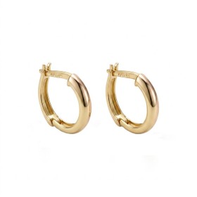 Imagem do produto Brinco Argola Pequena Lisa Achatada em Ouro 18K