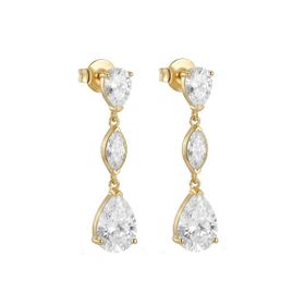 Imagem do produto Brinco Gotas Navete Zircônia em Ouro 18K