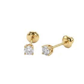 Imagem do produto Brinco Solitário 3Pts em Ouro 18K