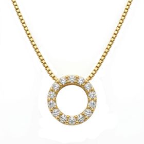 Imagem do produto Colar 16 Moissanites Pingente Redondo Aberto Vazado em Ouro 18K
