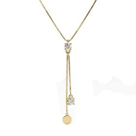 Imagem do produto Colar Gravata Ponto de Luz Moissanite em Ouro 18K