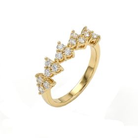 Imagem do produto Anel Cluster Triângulos de Topázio Branco em Ouro 18K