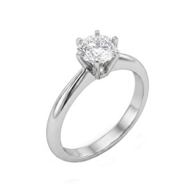 Imagem do produto Anel Solitário Ponto de Luz Moissanite 1CT em Ouro Branco 18K