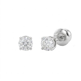 Imagem do produto Brinco Solitário Ponto de Luz Moissanite 2CT Cada em Ouro Branco 18K