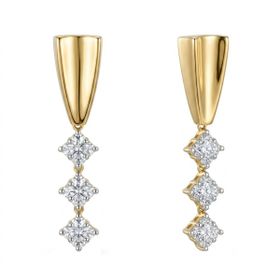 Imagem do produto Brinco Base Orgânica com Topázio Branco Pendente em Ouro 18K