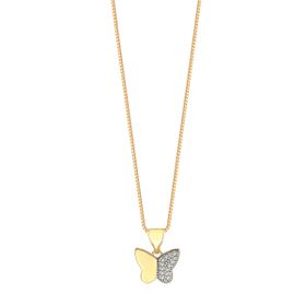 Imagem do produto Colar Pingente Borboletinha com Pedras de Zircônia Folheado a Ouro 18K
