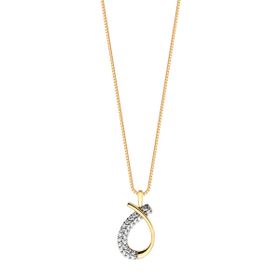 Imagem do produto Colar Gota Vazado Meio Liso e Cravejado com Zircônia Folheado a Ouro 18K