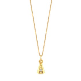 Imagem do produto Colar com Pingente Nossa Senhora Aparecida Folheado a Ouro 18K