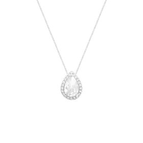 Imagem do produto Colar Gota Cristal 3 Garras com Cravação na Volta em Prata 925