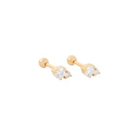 Imagem do produto Brinco Moissanites 3,5MM Ponto de Luz Pendente e Base 2MM em Prata 925 Folheado a Ouro 18K