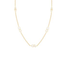Imagem do produto Colar com Pontos de Luz e Gotas Moissanite 4X3mm em Prata 925 Folheado a Ouro 18K