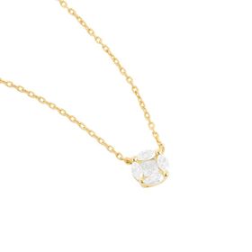Imagem do produto Colar Gargantilha Ponto de Luz Ilusion Moissanite 3mm em Prata 925 Folheado 18K