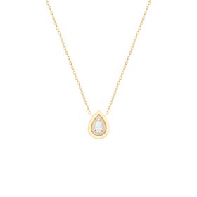 Imagem do produto Colar Gota Moissanite 6x3mm com Cravação na Volta em Prata 925 Folheado a Ouro 18K