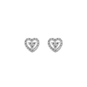 Imagem do produto Brinco Coração Moissanite 2MM em Prata 925