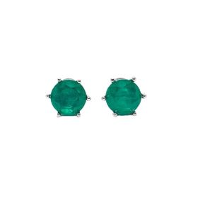 Imagem do produto Brinco Ponto de Luz 7MM Verde Esmeralda 6 Garras em Prata 925
