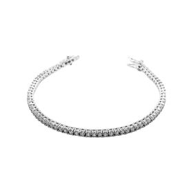Imagem do produto Pulseira 2 Garras Maleável Riviera de Zircônias 3MM em Prata 925