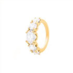 Imagem do produto Anel Sparkle Moissanite 3,5CT Meia Aliança Folheado a Ouro 18K