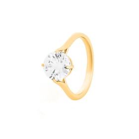 Imagem do produto Anel Sparkle Solitário Moissanite 2CT Ponto de Luz Folheado a Ouro 18K