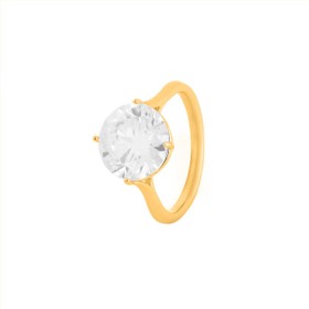Imagem do produto Anel Sparkle Solitário Moissanite 3,5CT Ponto de Luz Folheado a Ouro 18K